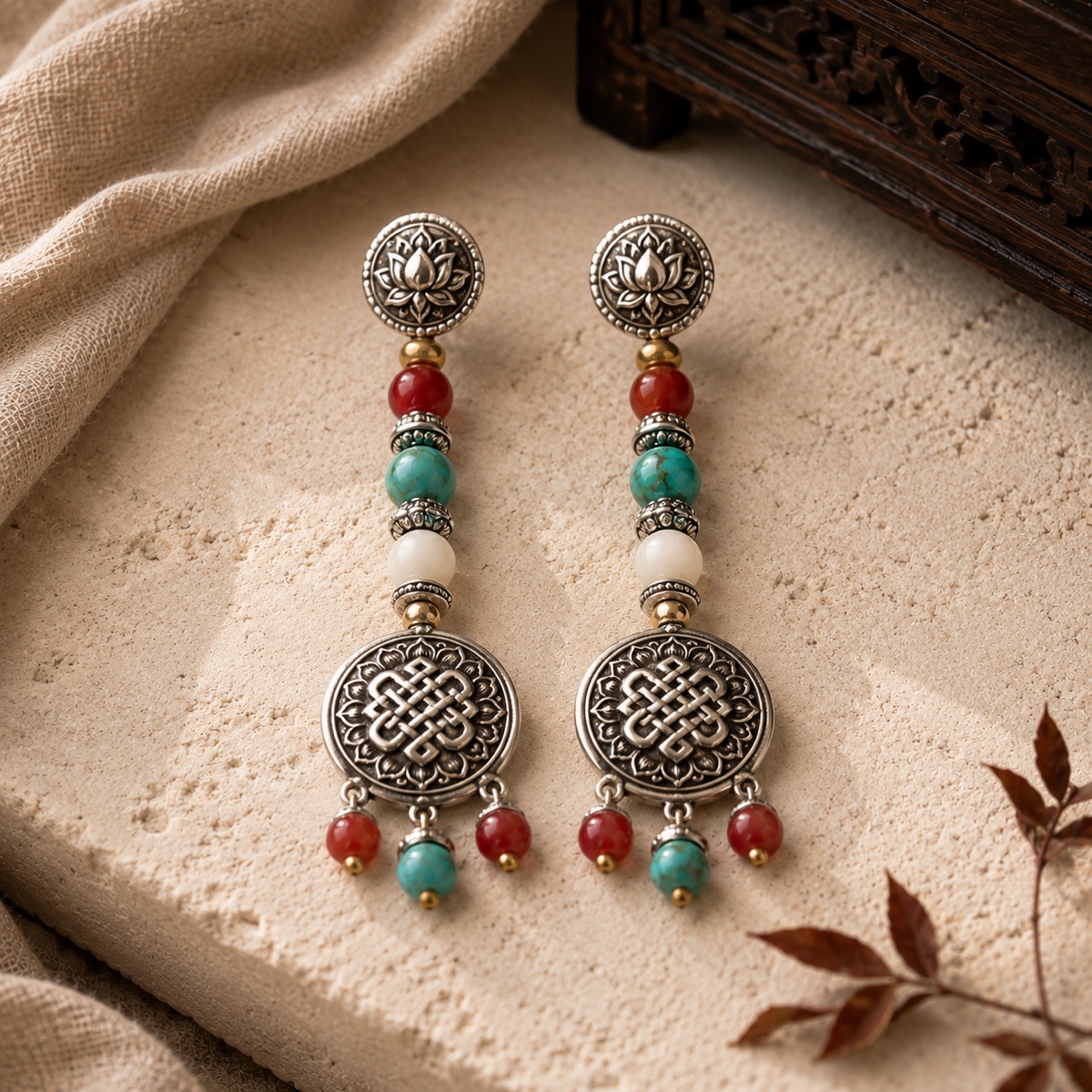 Miao Filigree Drop Earrings view 2